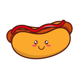 Hotdog Cartoon Sticker