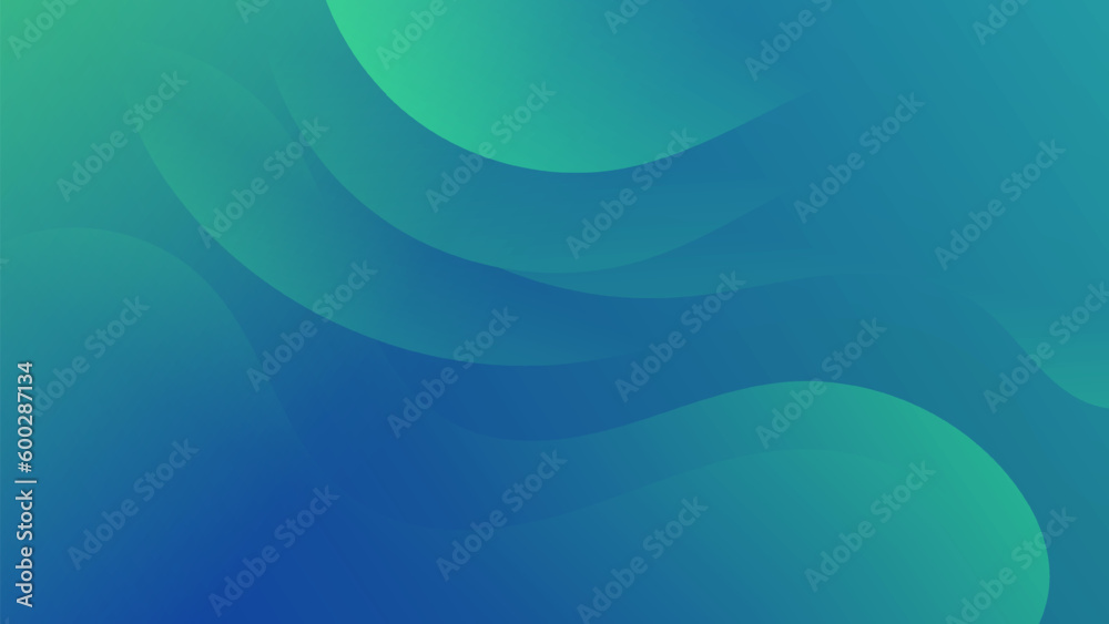 Abstract Gradient green blue liquid background. Modern background design. Dynamic Waves. Fluid shapes composition. Fit for website, banners, brochure, posters