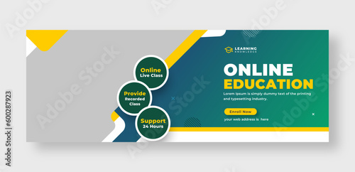 Online education social media facebook cover or web banner