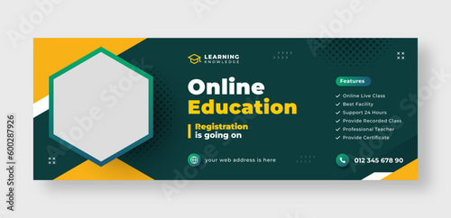 Online education social media facebook cover or web banner
