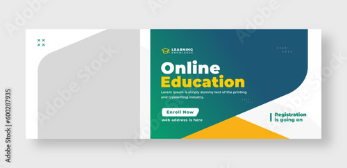 Online education social media facebook cover or web banner