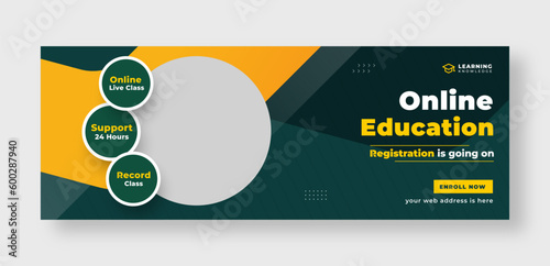 Online education social media facebook cover or web banner