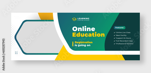 Online education social media facebook cover or web banner
