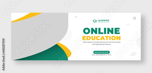 Online education social media facebook cover or web banner