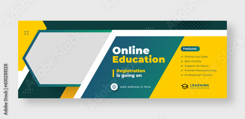Online education social media facebook cover or web banner