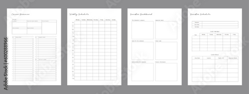 Course Overview, weekly schedule, semester Dashboard, semester schedule planner.  