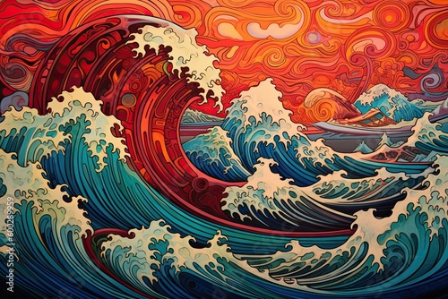 an artistic picture of an ocean wave background