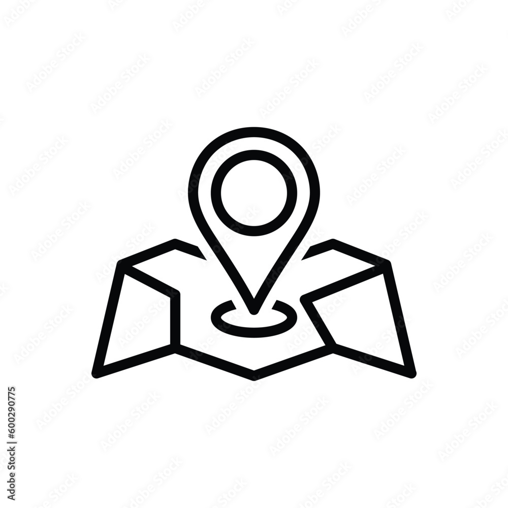 Black line icon for county Black line icon for county