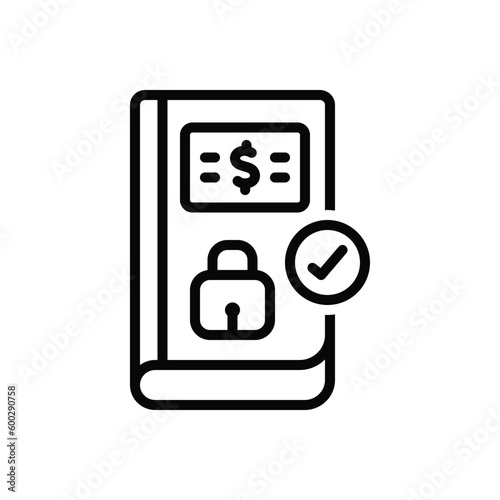 Black line icon for certain 