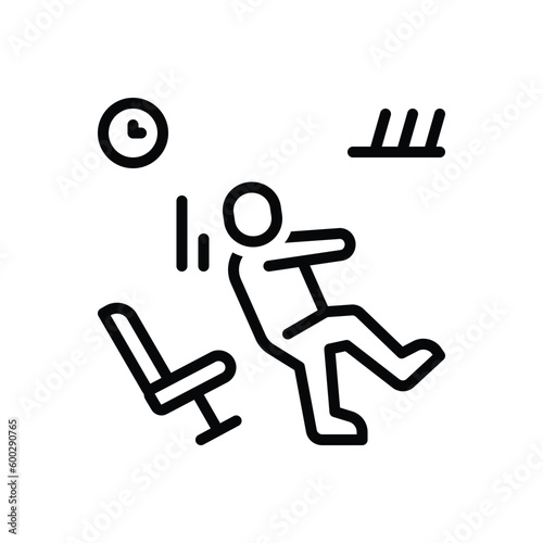 Black line icon for falling 
