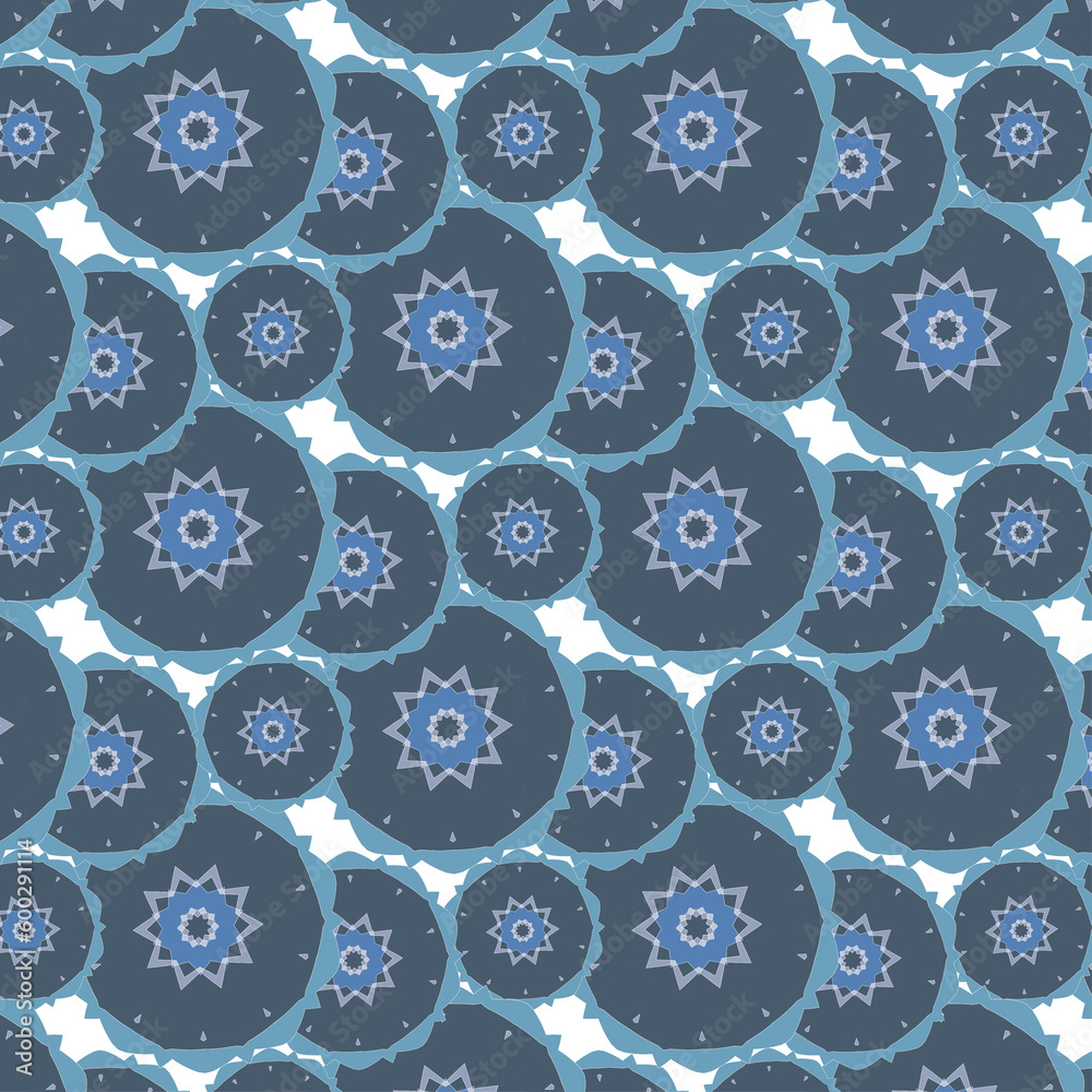 A pattern of bright shapes of different sizes.