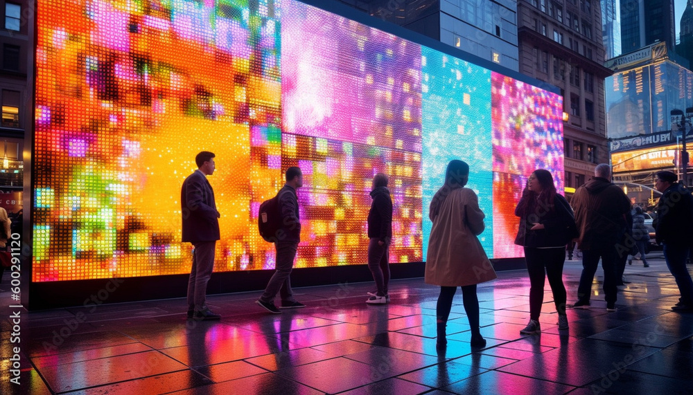 Smart City Interactive Display with Futuristic Design, Engaging Technology, and Vibrant Urban Energy - Generative AI