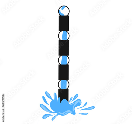illustration, vector Rain flowing through a chain in Japanese style