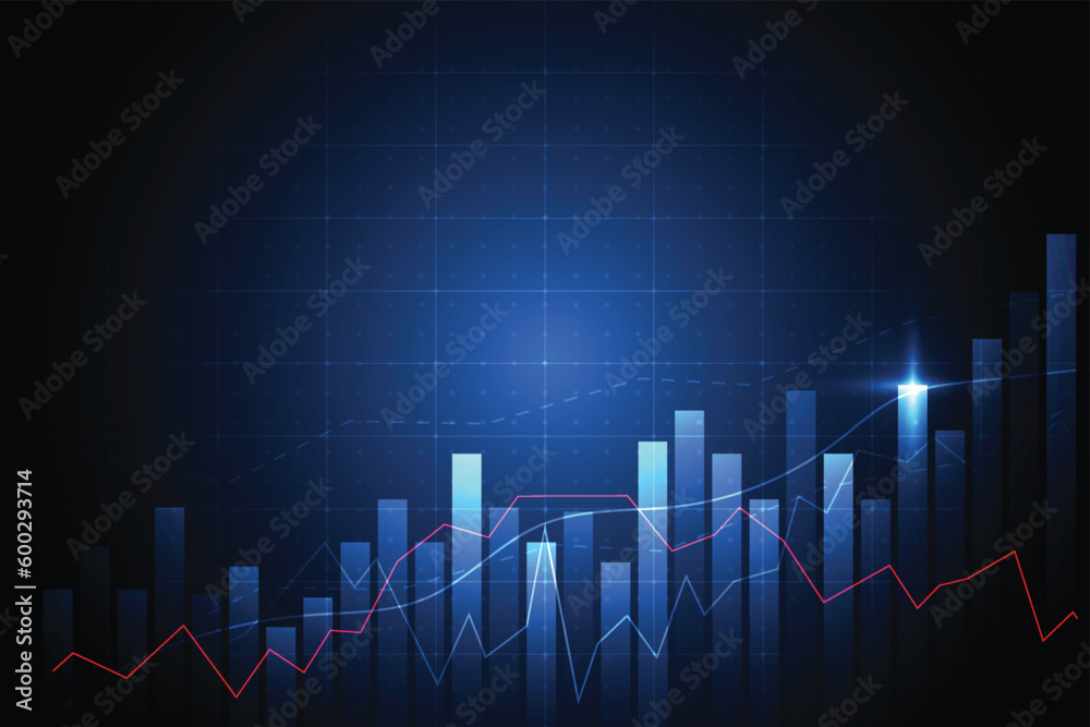 Business candle stick graph chart of stock market investment trading on white background design. Bullish point, Trend of graph. Vector illustration