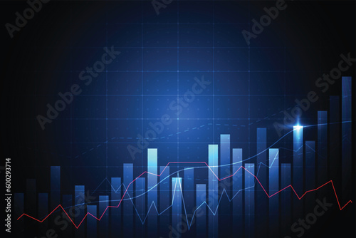 Business candle stick graph chart of stock market investment trading on white background design. Bullish point, Trend of graph. Vector illustration