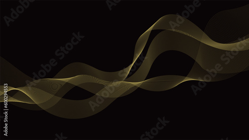 高級感のある上品でシンプルなゴールド曲線のベクター背景