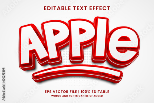 Apple fruit 3d editable text effect