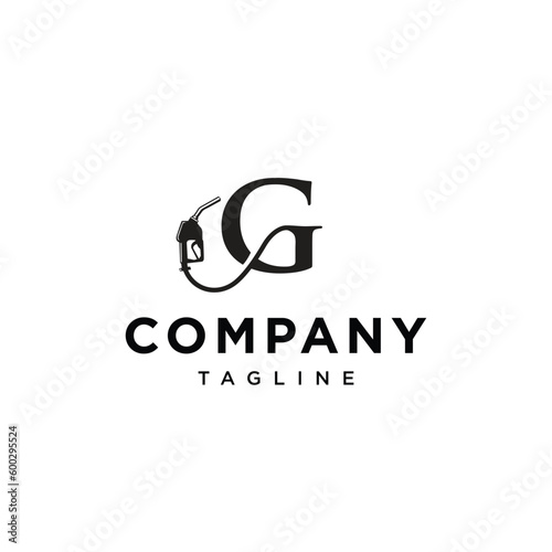 Letter G Gas station nozzle vector logo icon template.eps