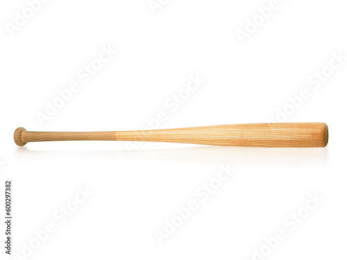 Closeup of baseball bat isolated on white background
