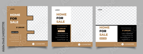Flat real estate instagram post templates
