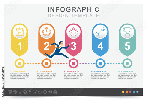 Infographic business plan and icons set