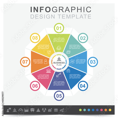 Infographic business plan and icons set