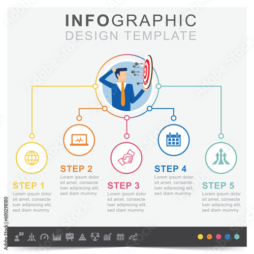 Infographic business plan and icons set