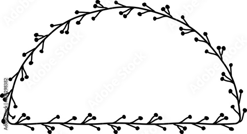 Semicircle Frame Flower frame leaf wreath Frame picture vector photo frame floral border Black decoration romantic winner award congratulations wedding anniversary birthday new year newborn Christmas