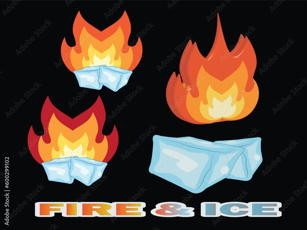 illustration of a fire and ice icon 