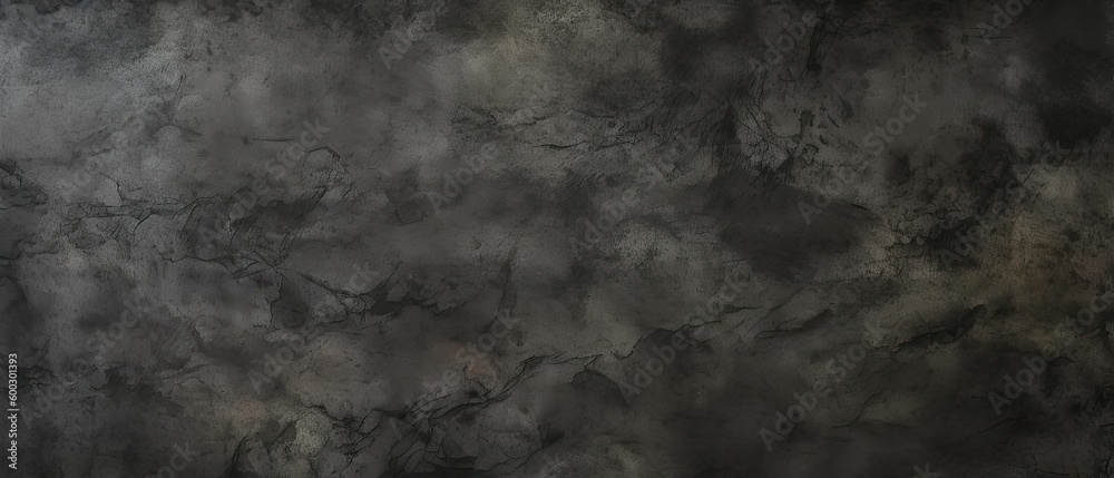 black concrete wall , stone texture , dark gray rock surface background panoramic wide banner - obrazy, fototapety, plakaty 