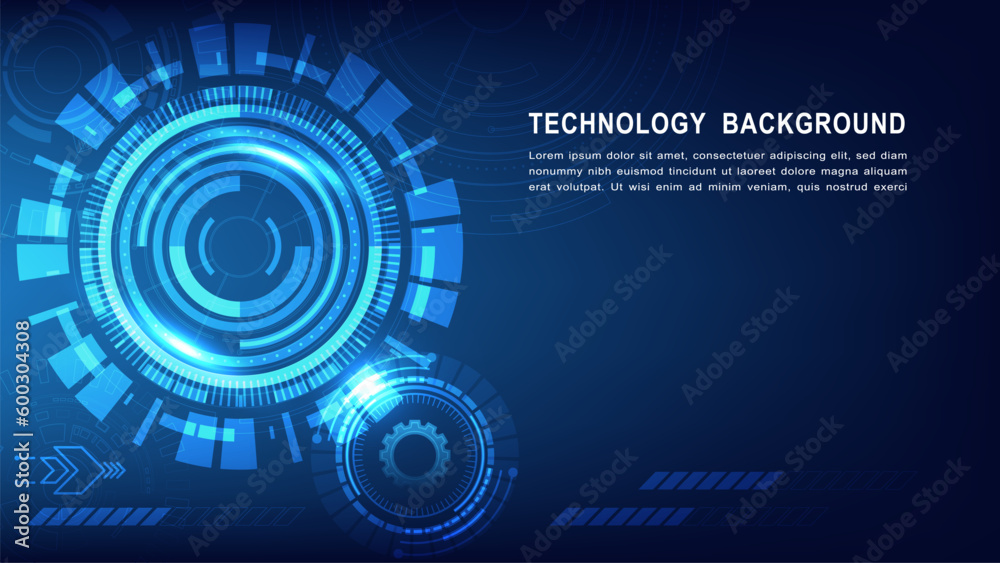 Abstract geometric shape technology digital hi tech and digital technology concept background. Illustration for Web Design, Poster, Brochure, Printing, Advertisement, etc.