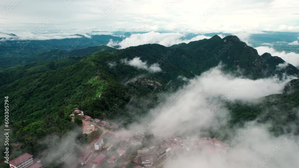 Top view Morning Mist and View Point with Layers of Mountains Top view Morning Mist and View Point with Layers of Mountains