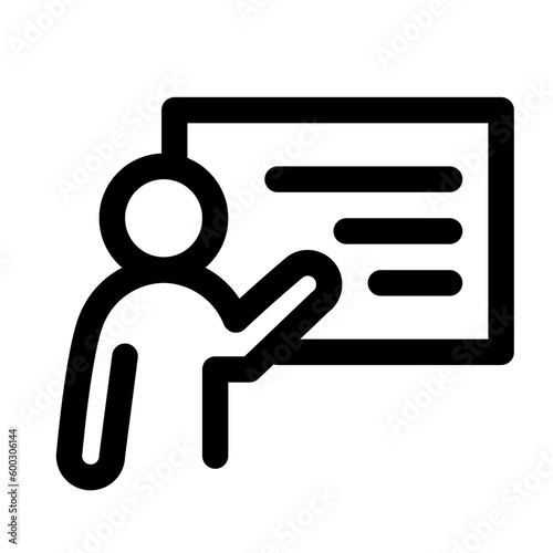 教育、授業、教えるを表すラインスタイルのアイコン