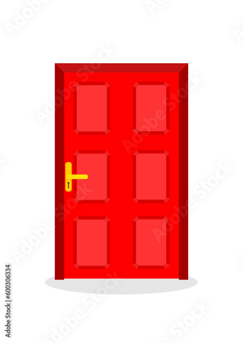 red door isolated on white vector for logo and icon