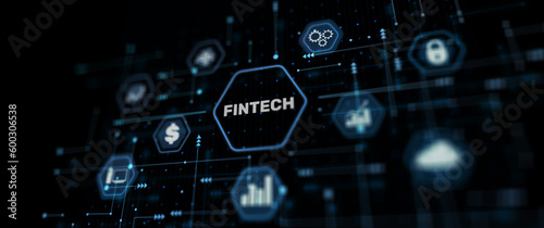 Fintech Financial technology. Business abstract background