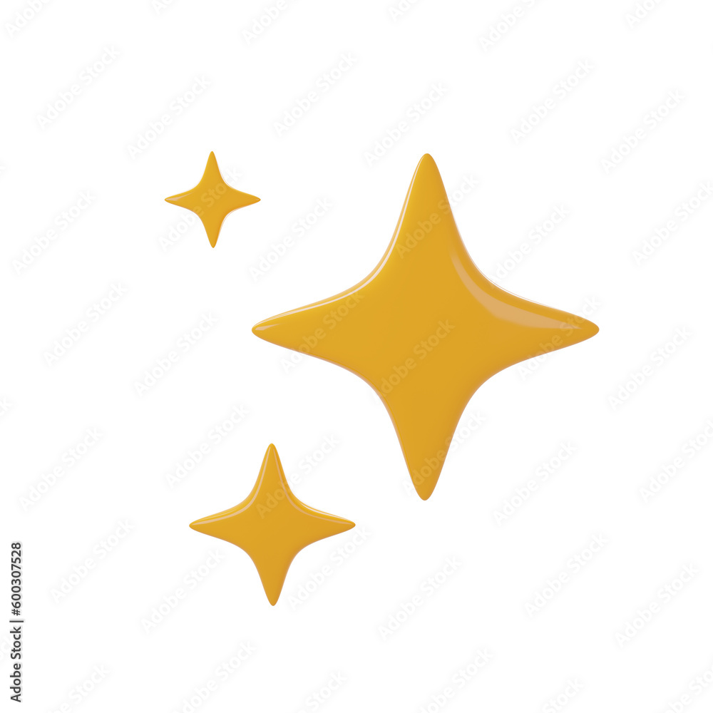 Gold star sparkle emoji. Cute shiny star shaped object. 3d rendering Gold star sparkle emoji. Cute shiny star shaped object. 3d rendering