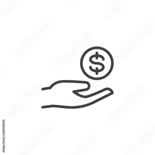 Money investment line icon