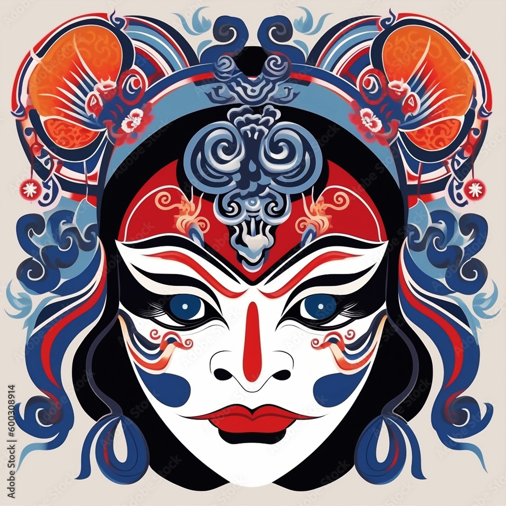 Naklejka premium Traditional Chinese Art Peking Opera Face mask 