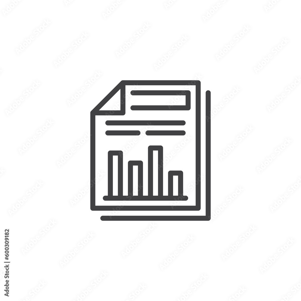 Financial report line icon Financial report line icon