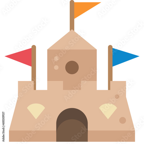 sand castle flat icon