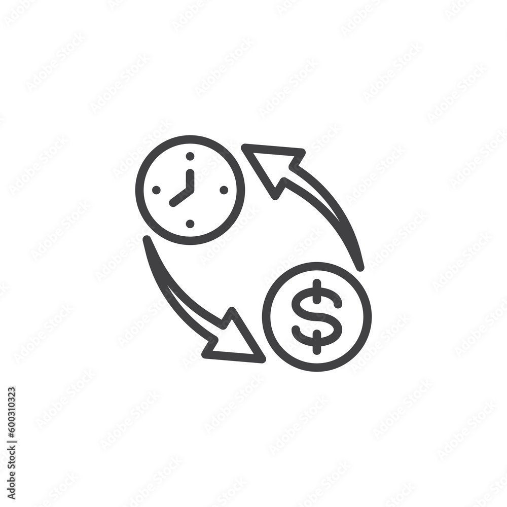 Time is money line icon