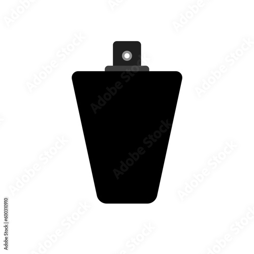 Perfume bottle silhouette on white background, vector illustration in flat cartoon design.
