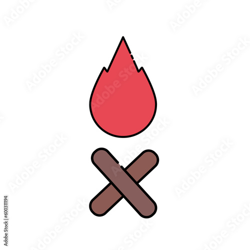 Icon flammable, Packing symbol elements, icons in filled line style, good for prints, posters, logo, product packaging, sign.