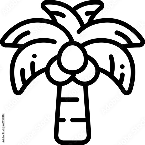 coconut tree line icon
