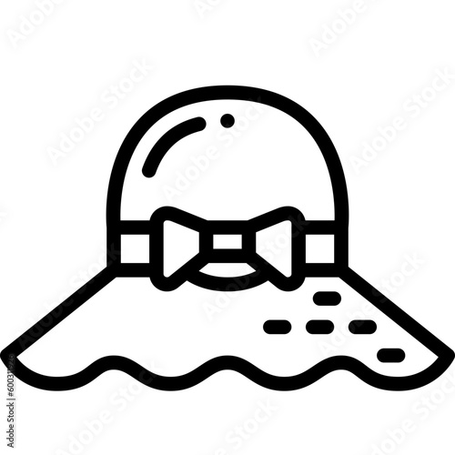 pamela hat line icon