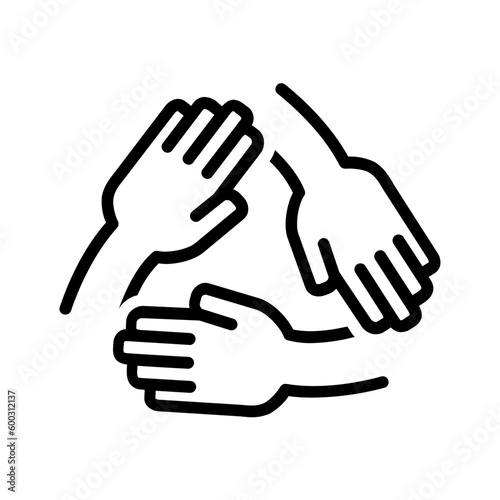 Black line icon for Cooperation