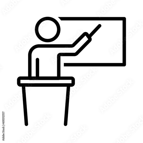 Black line icon for Educator