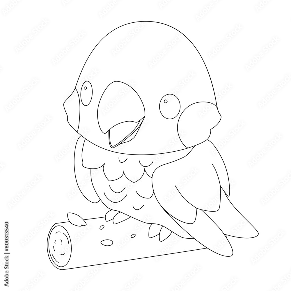Cute little parrot with a kind smiling face and big eyes. Cute little parrot with a kind smiling face and big eyes.