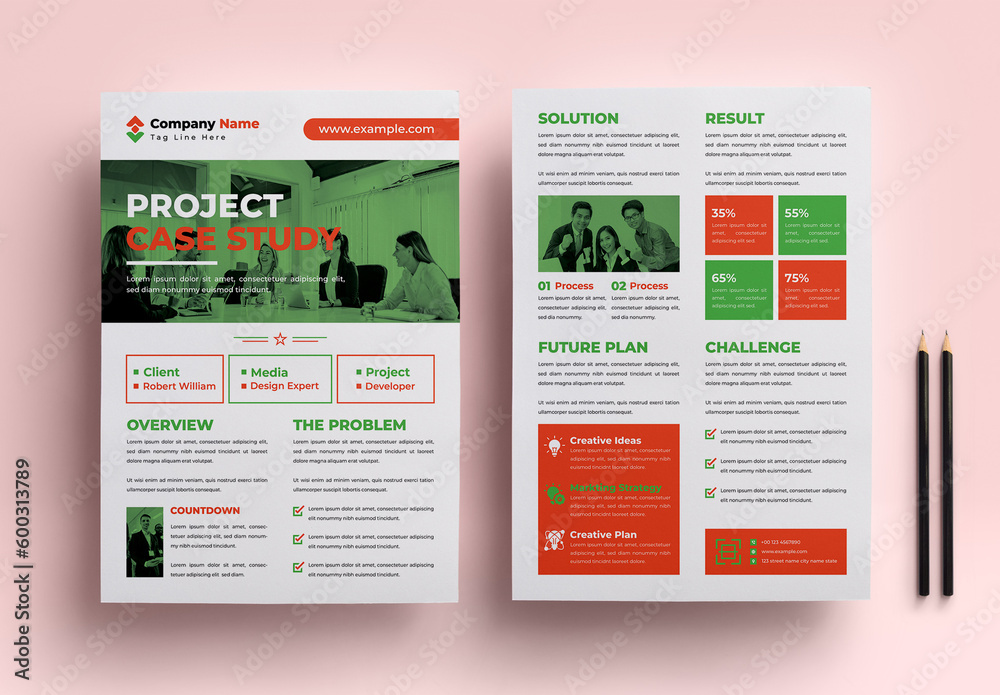 Project Cases Layout Project Case Study Design Template Stock Template | Adobe Stock