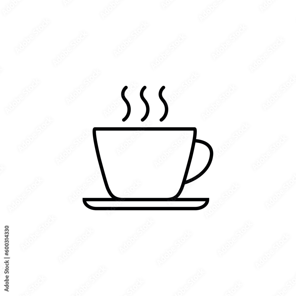 Cup of coffee and tea line icon, logo vector Cup of coffee and tea line icon, logo vector